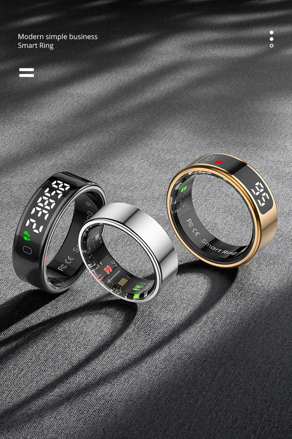 2025  R12 Smart Ring with Display Screen and Touch, Wireless Charging, Health Manager, 5 ATM Waterproof for Men Women