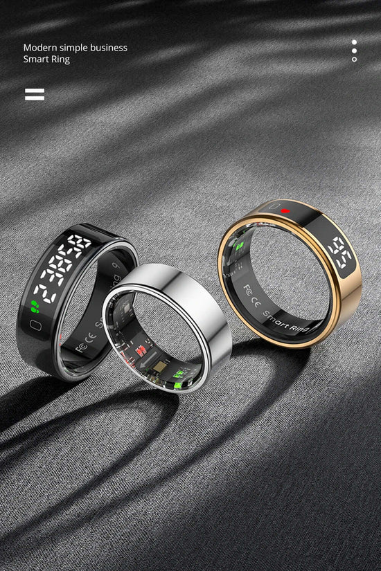 2025  R12 Smart Ring with Display Screen and Touch, Wireless Charging, Health Manager, 5 ATM Waterproof for Men Women