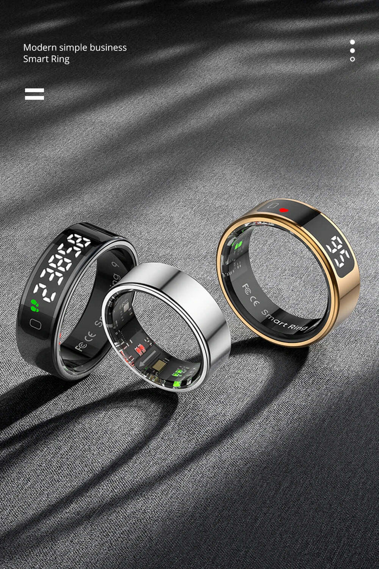 2025  R12 Smart Ring with Display Screen and Touch, Wireless Charging, Health Manager, 5 ATM Waterproof for Men Women