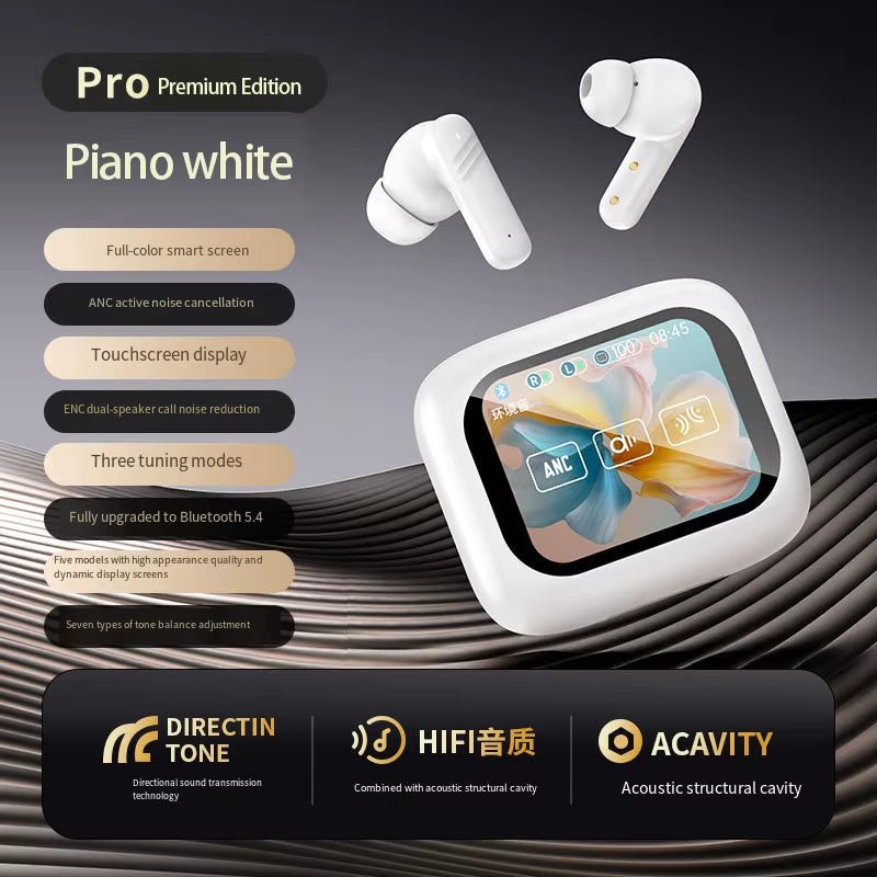 Bluetooth V6.0 Headphones AI Translation OWS LCD Touch Screen Sports Wireless High-Definition Stereo Long-Life Headphones