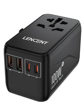 65W/100W Gan International Travel Adapter with 2USB 3 Type C Gan Fast Charging Adapter with EU AU US UK Plug for Travel