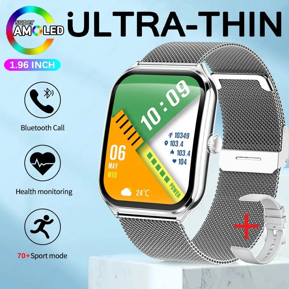 For Xiaomi New Ultra Thin AMOLED Smart Watch Men 386*448HD Screen Fashion Women Sports Bracelet BT Calling Waterproof Smartwatch